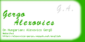 gergo alexovics business card