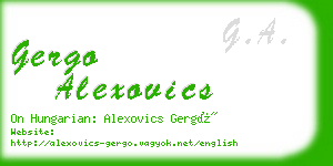 gergo alexovics business card